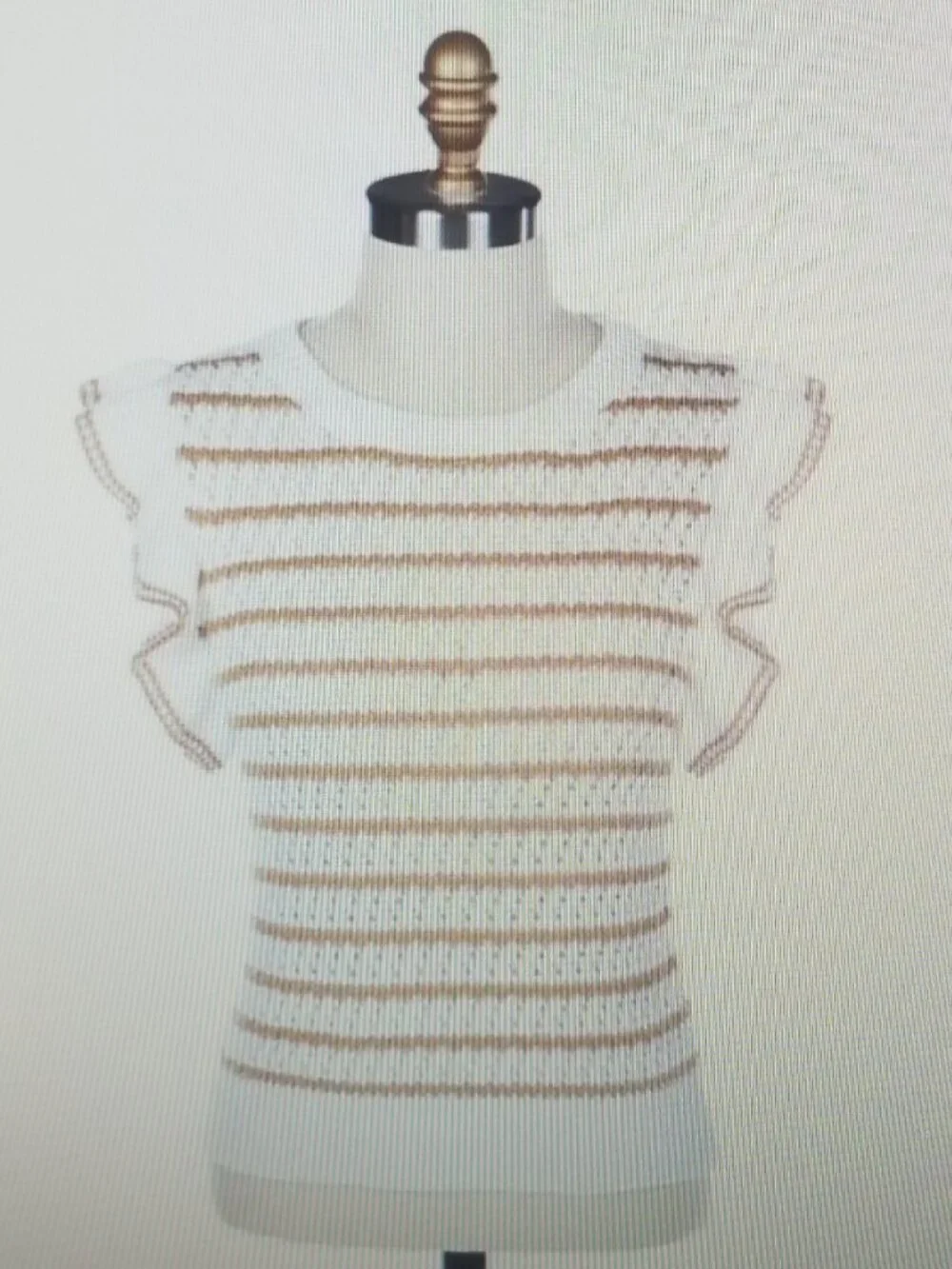 Le Lis Brown & White Stripe Flutter Sleeve Sweater Top - NEW Size XS
